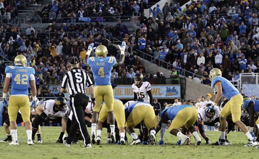ASU kicker Alex Garroute lines up for a field goal in the fourth quarter against UCLA. Garroute went 0-3 for field goals on the night, including a potential game-winner as time expired. (Photo by Elijah Grasser)