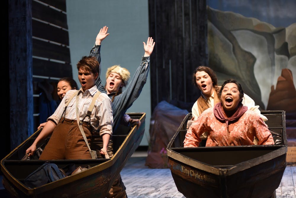 Actors perform&nbsp;"Men on Boats," which runs at the Paul V. Galvin Playhouse through April 2, 2017.