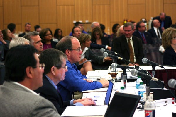 REGENTS GATHERING: The Arizona Board of Regents meets on the Tempe campus March 8.  ABOR is discussing making some new changes to scholarship requirements. (Photo by Lisa Bartoli)