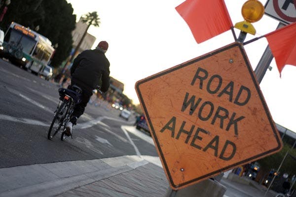 DETOUR SOON: Construction will begin by the end of the week on College Avenue, south of the ASU Tempe campus. The result of the construction will hopefully increase pedestrian safety and help beautify the street. (Photo by Scott Stuk)