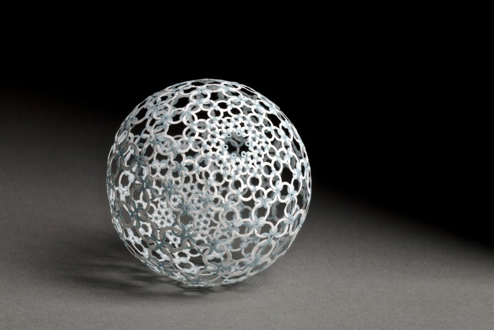 “Sphere,” by Teresa Ilene Redden; part of the Fold, Paper, Scissors exhibition at the Mesa Arts Center. (Photo courtesy of Mesa Arts Center)