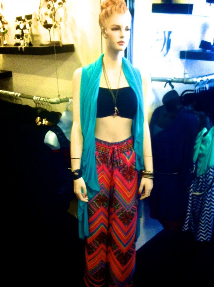 Some of Here On The Corner’s latest threads for springtime. Photo by Gabi Nelson