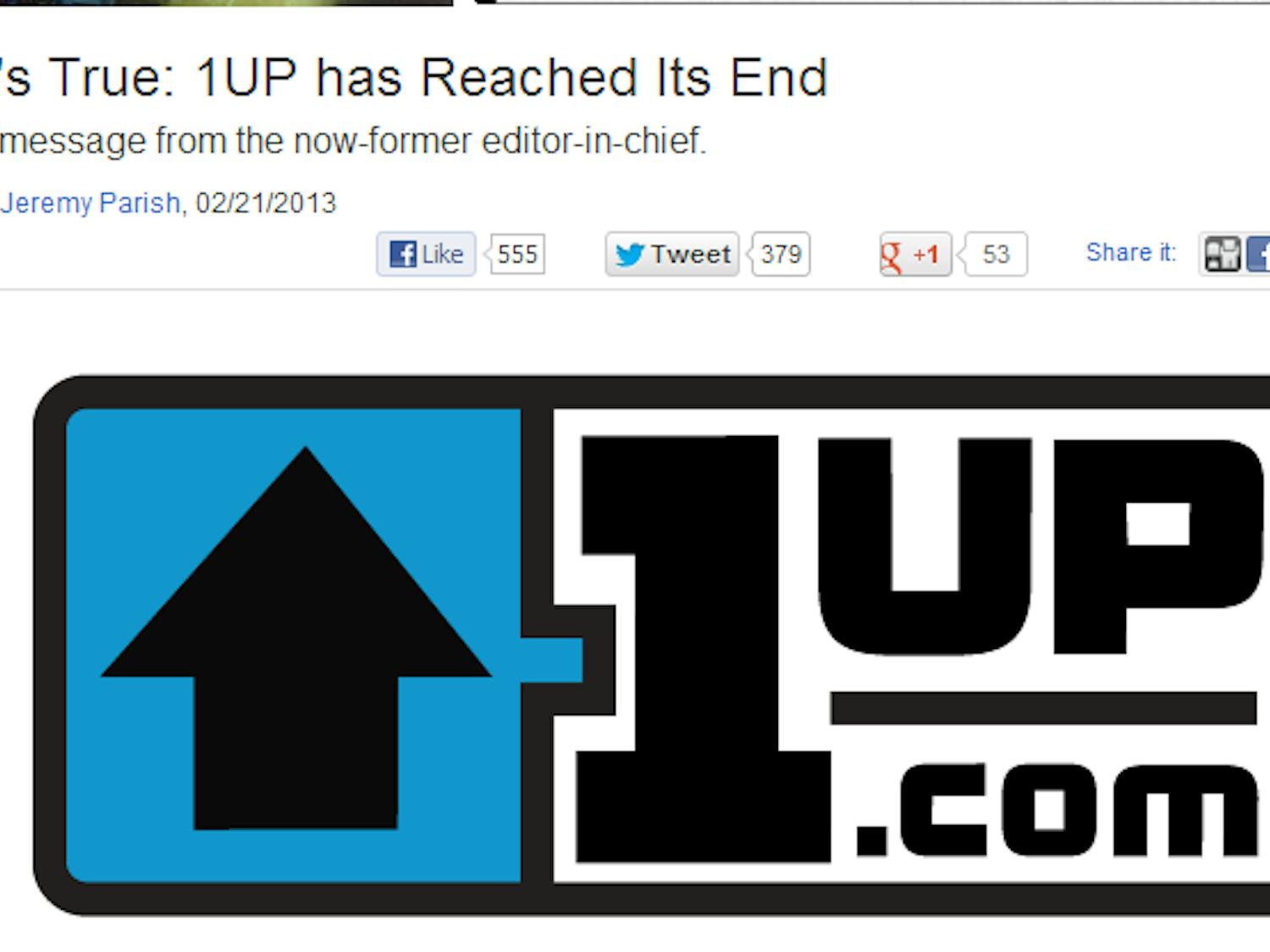 1UP.com’s former Editor-in-Chief wrote a heartfelt letter to the readers, thanking them for their passionate support while providing some insight into why it was time to say “Good-Bye.” Screenshot by Preston Sotelo