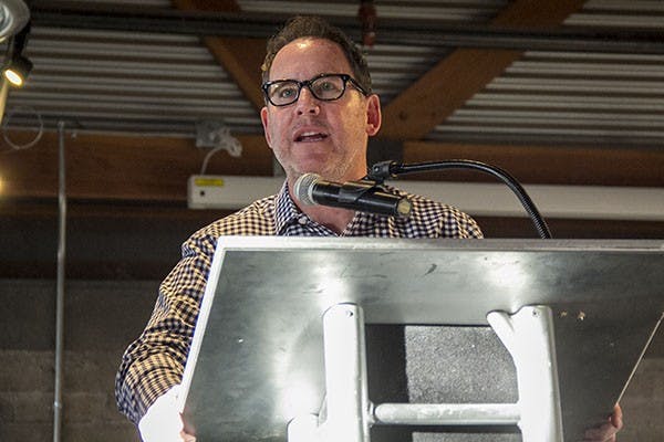 Sam Fox talk (Photo by Alexis Macklin)