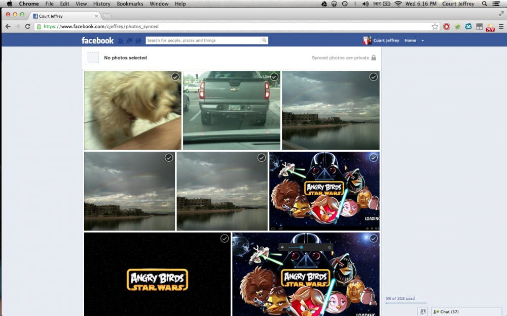 Facebook Photo Sync makes sharing multimedia easier and more efficient. Photo by Courtland Jeffrey.