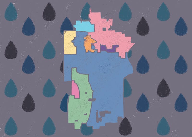"ASU and the city of Tempe have partnered for the past year to examine wastewater to measure where COVID-19 is prevalent within the community." Illustration published June 21, 2021.