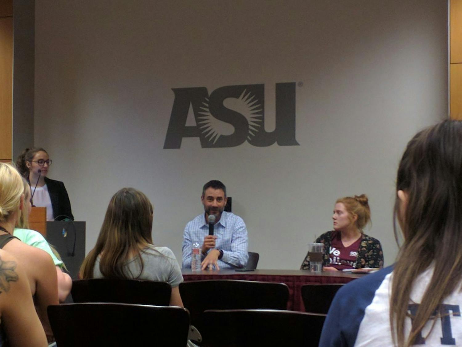 Associate Vice President and Director of ASU Health and Counseling Services Dr. Aaron Krasnow speaks to students at&nbsp;Morning After: How to Provide Support to Sexual Assault Survivors on Wednesday, April 19, 2017