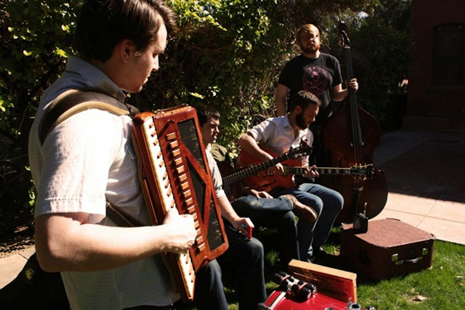 The band incorporates a folk sound through its wide-range of instruments, from the accordion to the upright bass.
Photo by Noemi Gonzalez