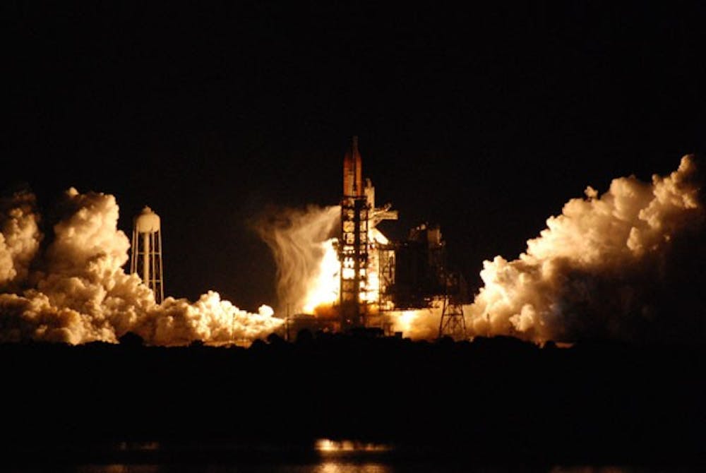 THE SPACE FLU: Space Shuttle Discovery launches off at 6:21am Tuesday morning. Shuttle Discovery is carrying an experiment that may help ASU researchers find new ways to fight diseases. (Photo Courtesy of Dr. Aurelie Crabbe)