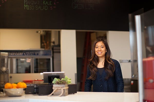 The Well, a new juice bar and organic food spot for ASU students, is situated at fitness complex on Tempe campus. The new bar is opened by ASU alumni Laura Pich. (Photo by Ryan Liu)