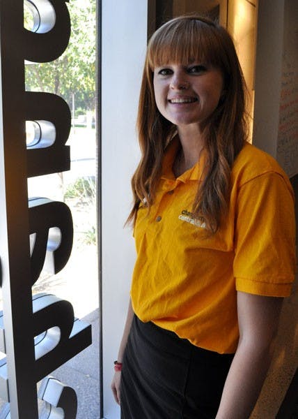 Global studies and business administration sophomore Kaitlyn Fitzgerald is part of the 2012 Spirits of Service Scholars program. Spirit of Service is a program that supports future leaders who want to dedicate their lives to public service. (Photo by Danielle Gregory)