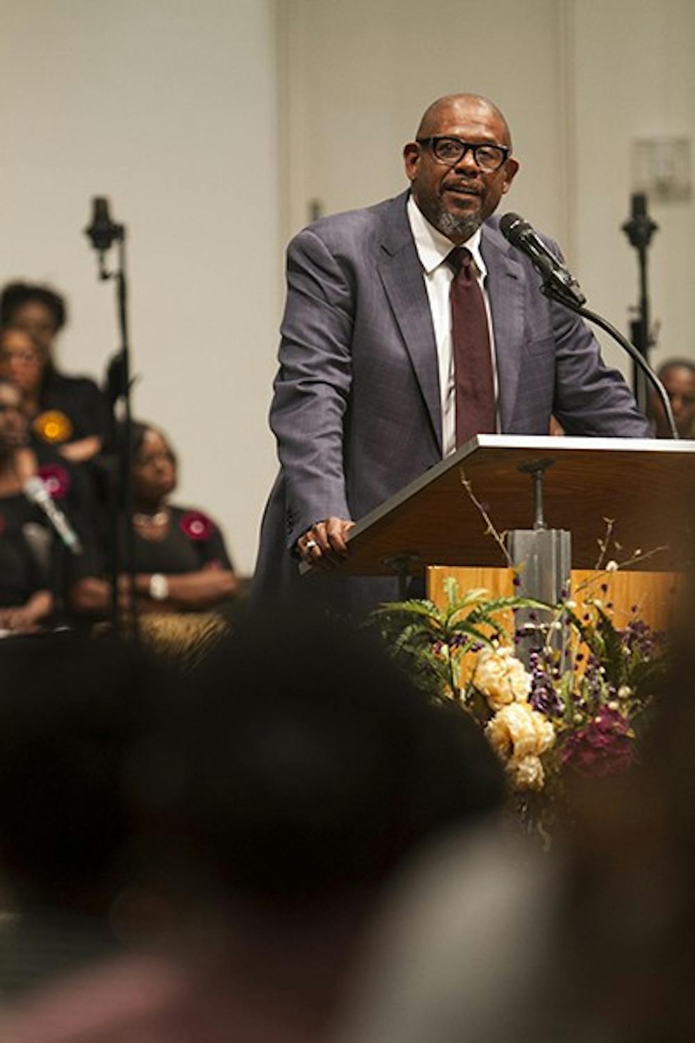 Critically acclaimed actor, director and humanitarian Forest Whitaker spoke about the importance of living in the moment and changing one’s realities at the inaugural Delivering Democracy Lecture on Tuesday night.



The Center for the Study of Race and Democracy hosted the lecture, which took place at Pilgrim Rest Baptist Church, and had an audience of about 2,200 people who came to listen to Whitaker’s speech. (Photo by Sean Logan)