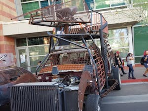 Engineers of the Apocalypse, a&nbsp;car-building group,&nbsp;created a massive parade car in honor of Mad Max for Phoenix Comicon 2016.