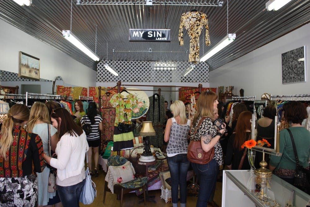Shoppers look for unique vintage finds. Photo by Chelsea Brown. 