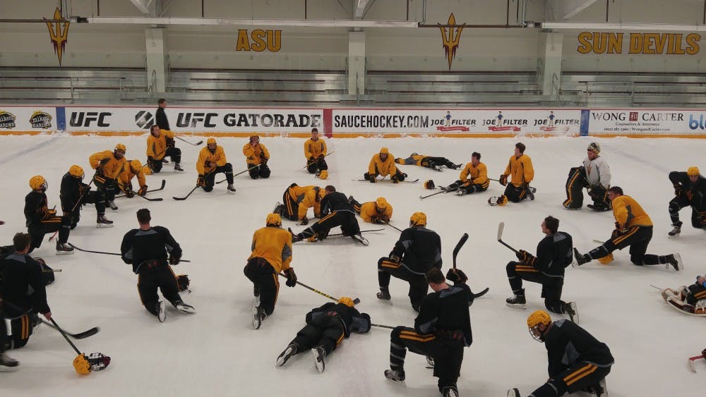 ASU Hockey Practice Stretch