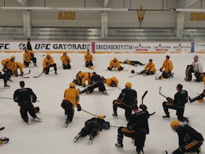 ASU Hockey Practice Stretch