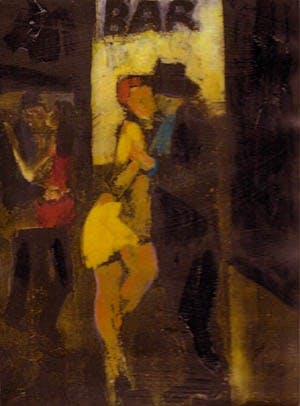 The painting Tango Bar – Boca (BA) by Anonymous shows the intimacy of the dance. Photo courtesy of TangoArizona. 