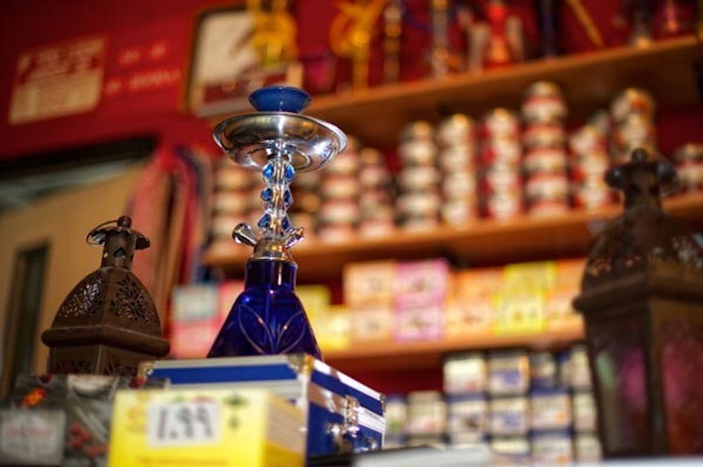 BLOWIN' SMOKE: The "Sub-Zero" hookah sits on display at Memo's Cafe, near the corner of McClintock Drive and Broadway Road. Memo's, open since 2008, is currently renovating the ventilation system, with estimated completion in early September. (Photo by Michael Arellano)