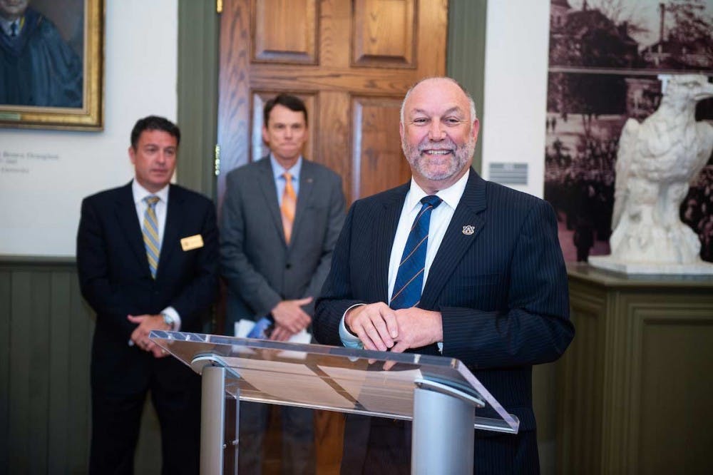 Dr. Leath speaking in Samford Hall