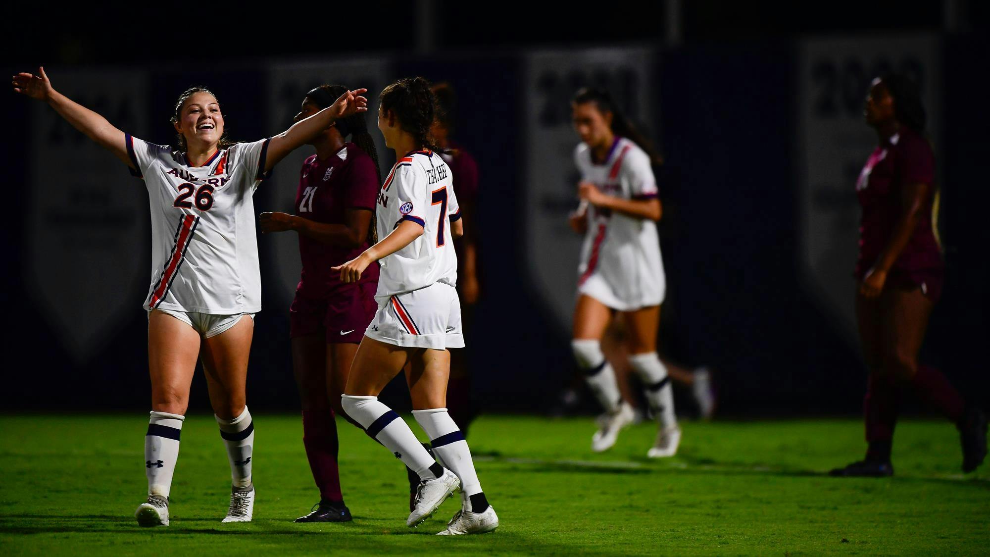 Carly Thatcher goal vs AAMU. Mandatory credit: Matthew Shannon//AU Athletics