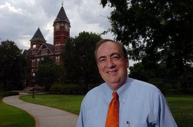 Auburn President Jay Gogue in front of Samford