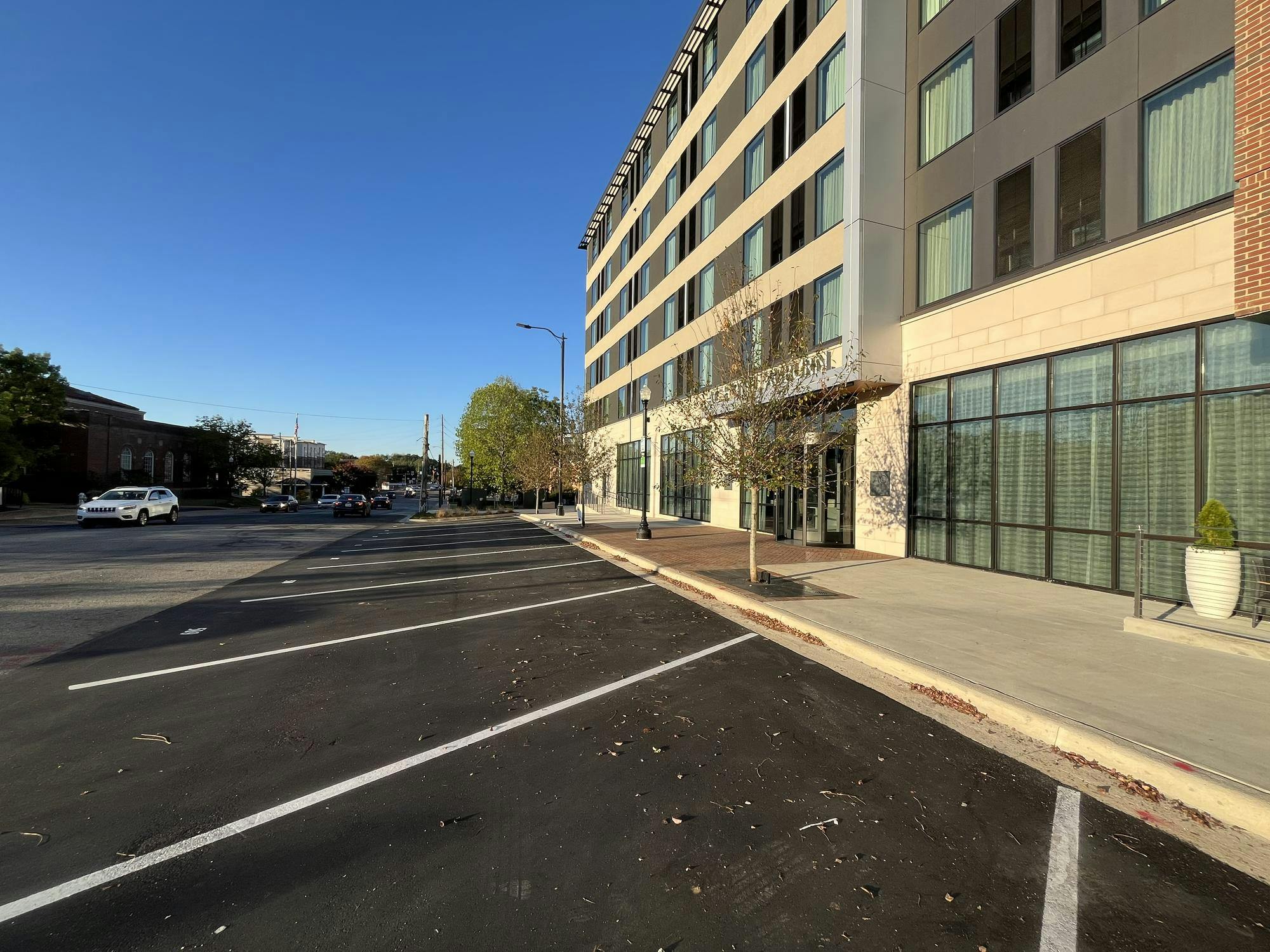 Picture of downtown Auburn's new on-street parking spots. 