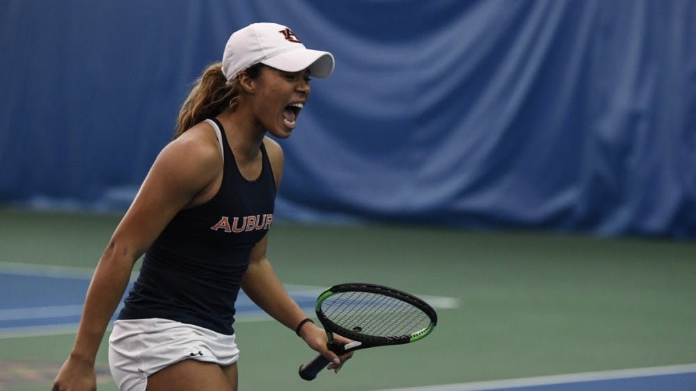 Alizee Michaud. Auburn women's tennis vs Miami on Sunday, Jan. 28, 2018, in Auburn, Ala.