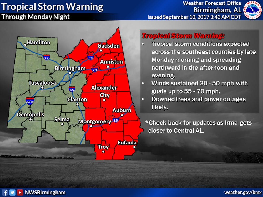 Lee County in Tropical Storm Warning