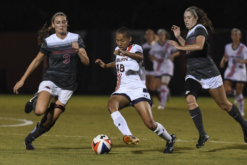 Jaelyn Gadson (48) Auburn soccer vs Arkansas on Thursday, October 5, 2017 in Auburn, Ala.
