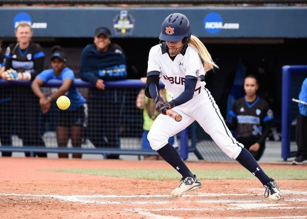 Auburn Player hits softball