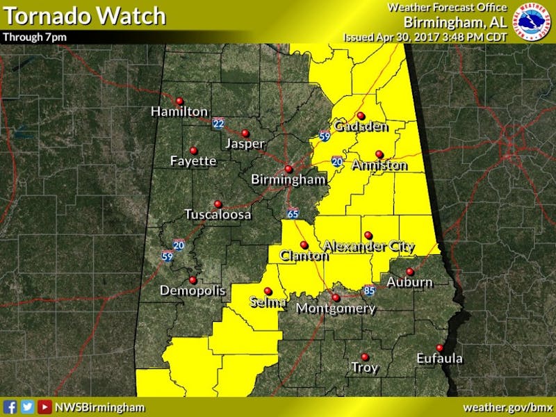 Severe weather heading to Auburn Eagle Eye TV