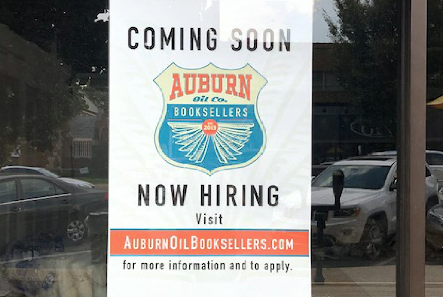 Auburn Oil Co. Booksellers sign