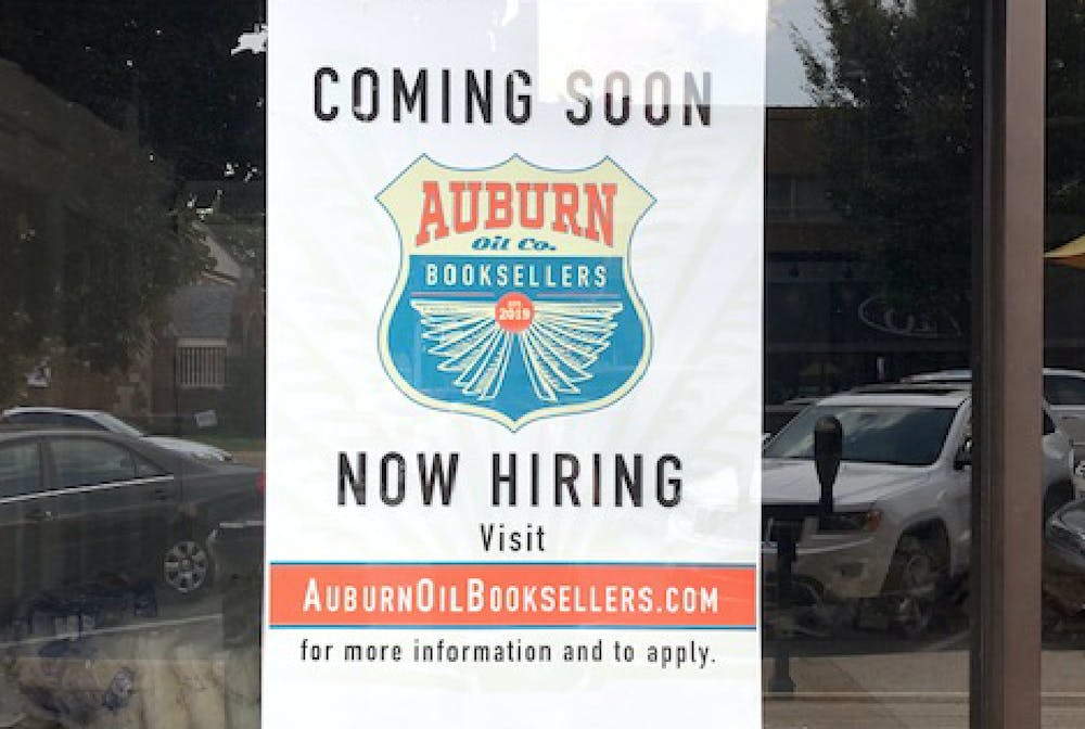 Auburn Oil Co. Booksellers sign