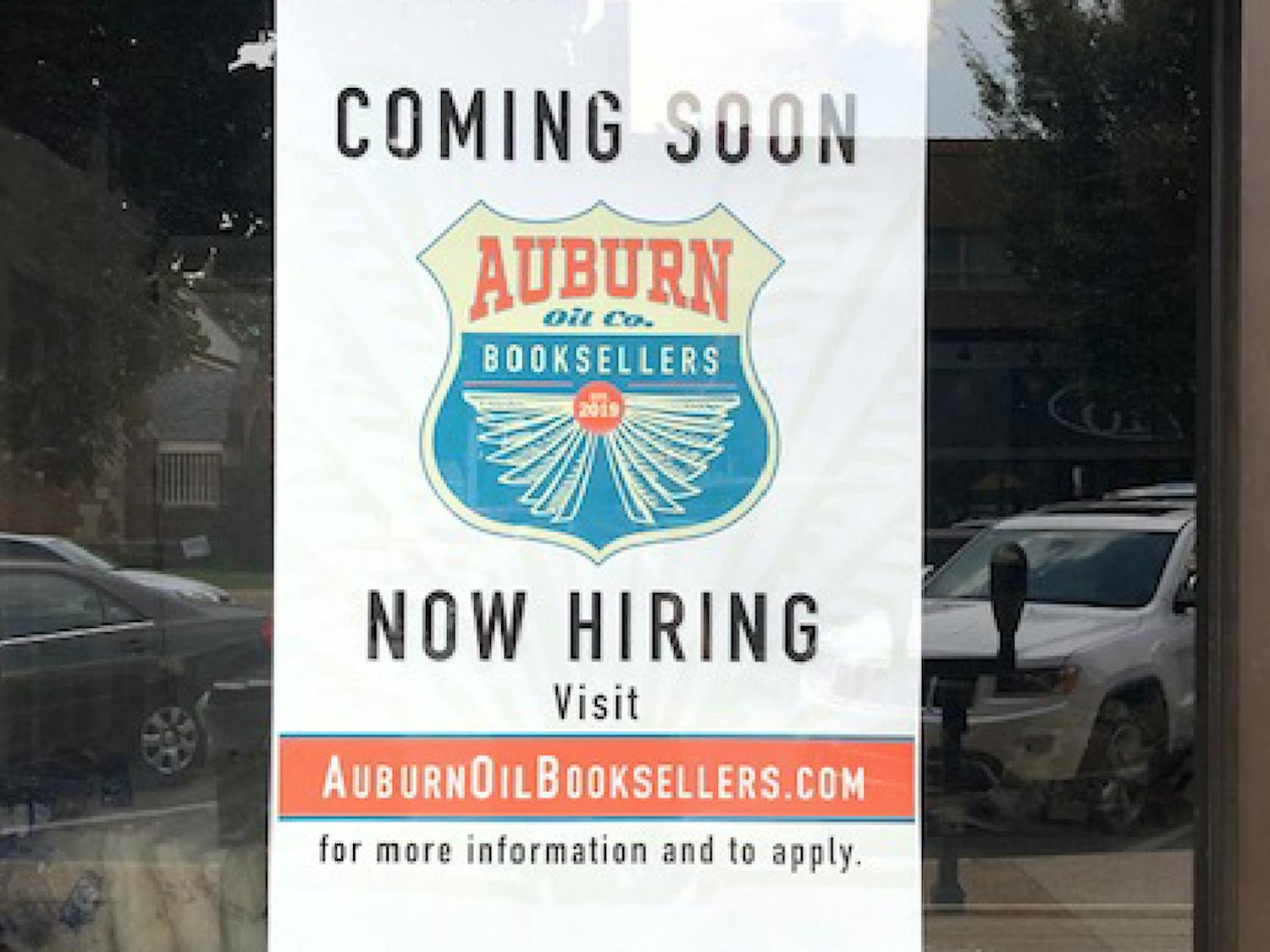 Auburn Oil Co. Booksellers sign