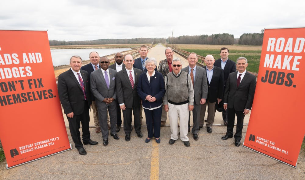 Kay Ivey and State Officials on a Bridge