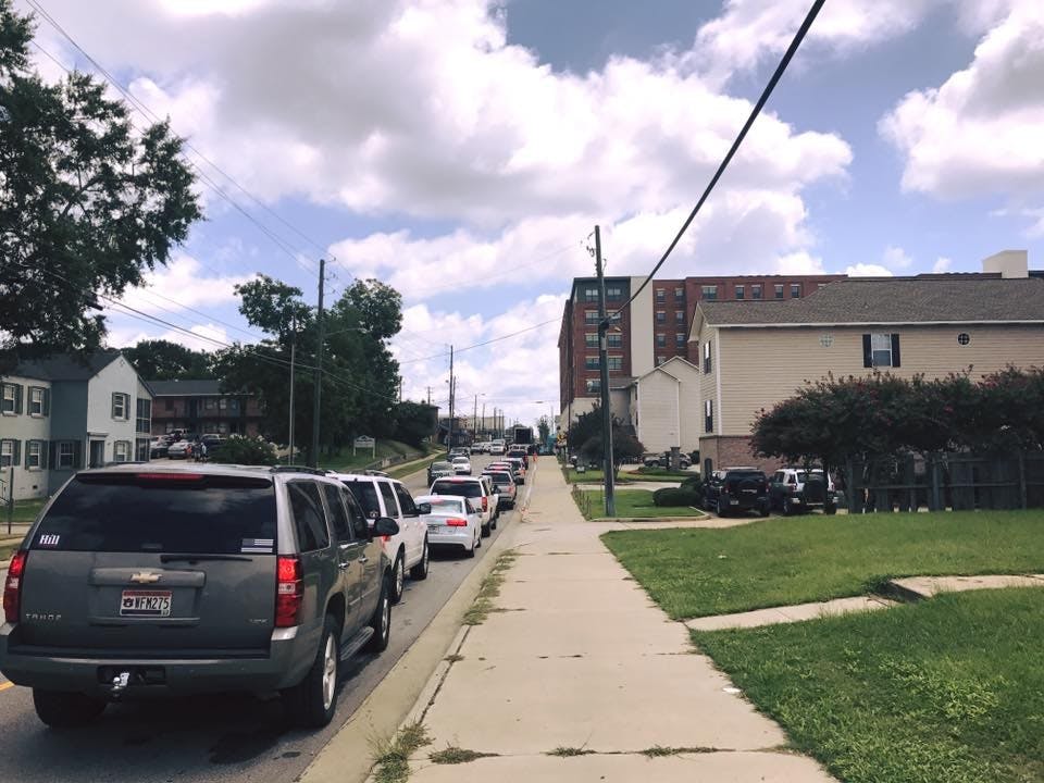 Extreme back ups on W. Glenn Ave