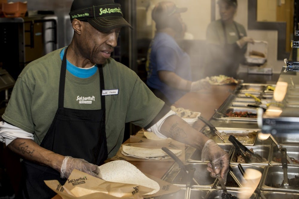 Salsaritas serving line