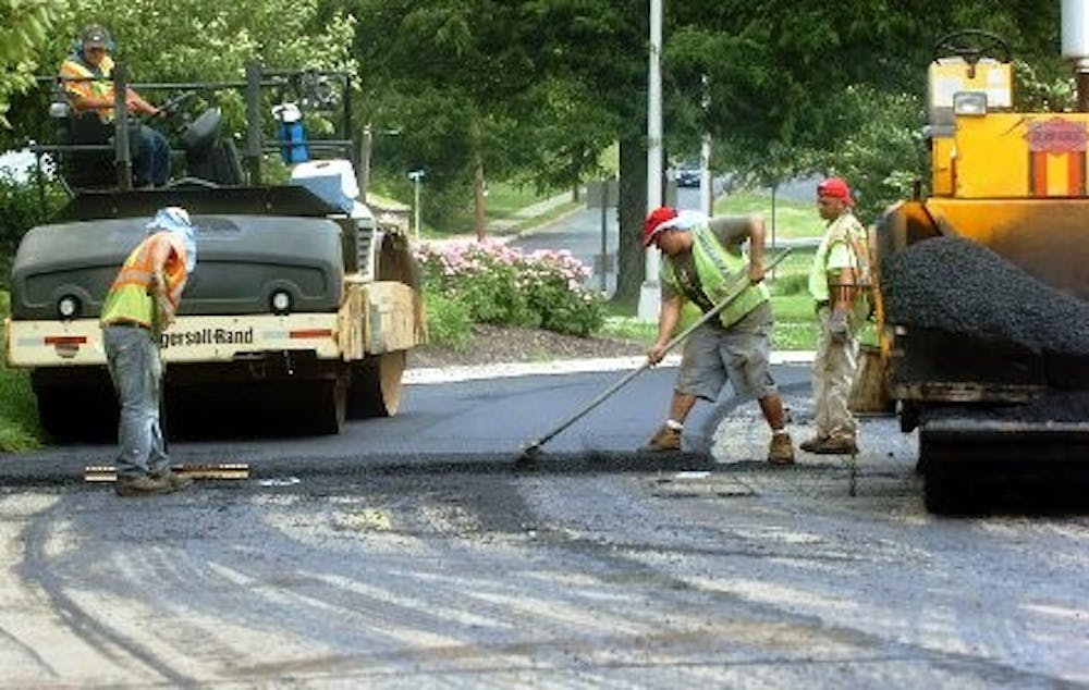 Road resurfacing work