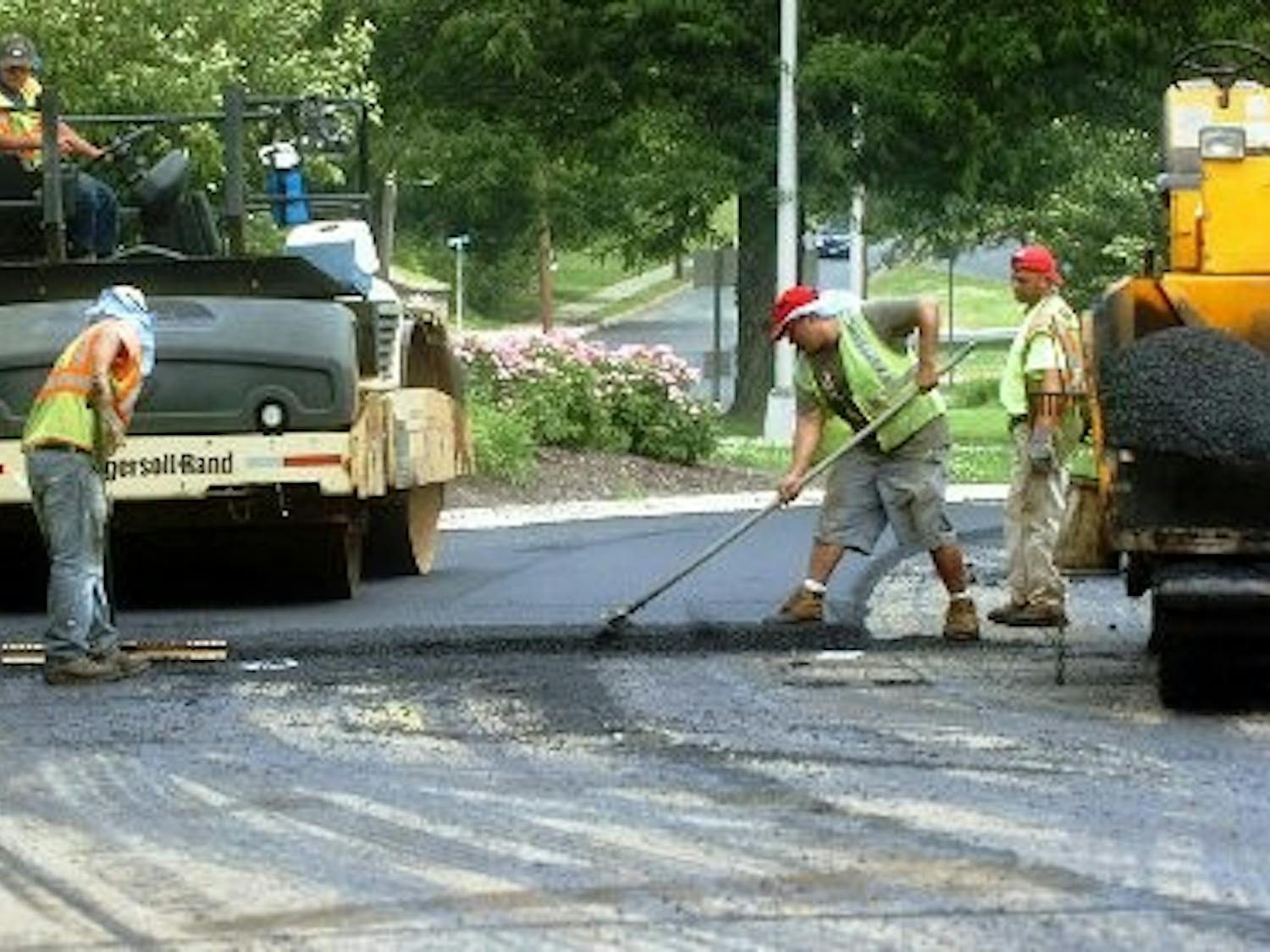 Road resurfacing work
