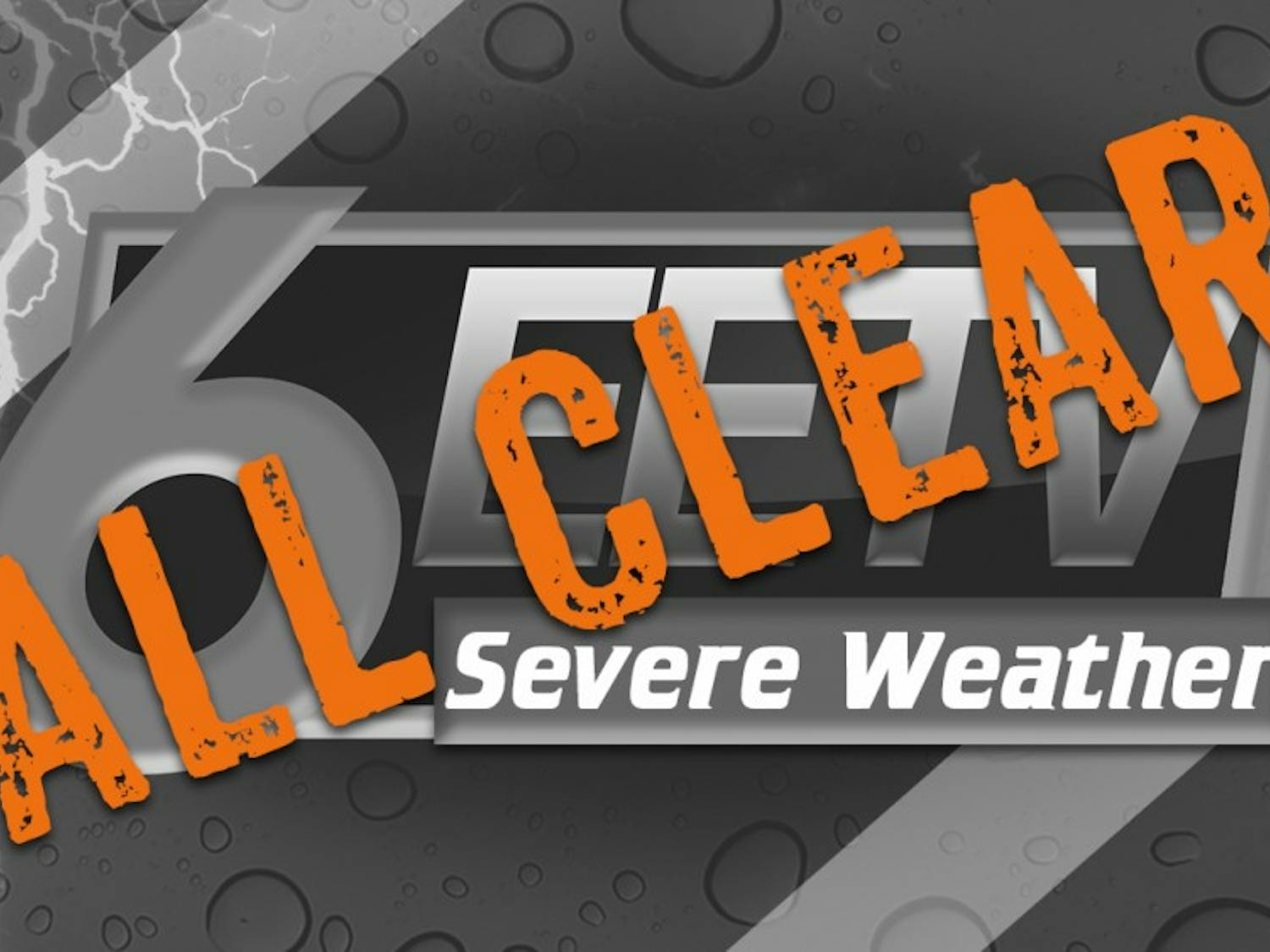 All Clear for severe weather in Lee County. Via EETV.