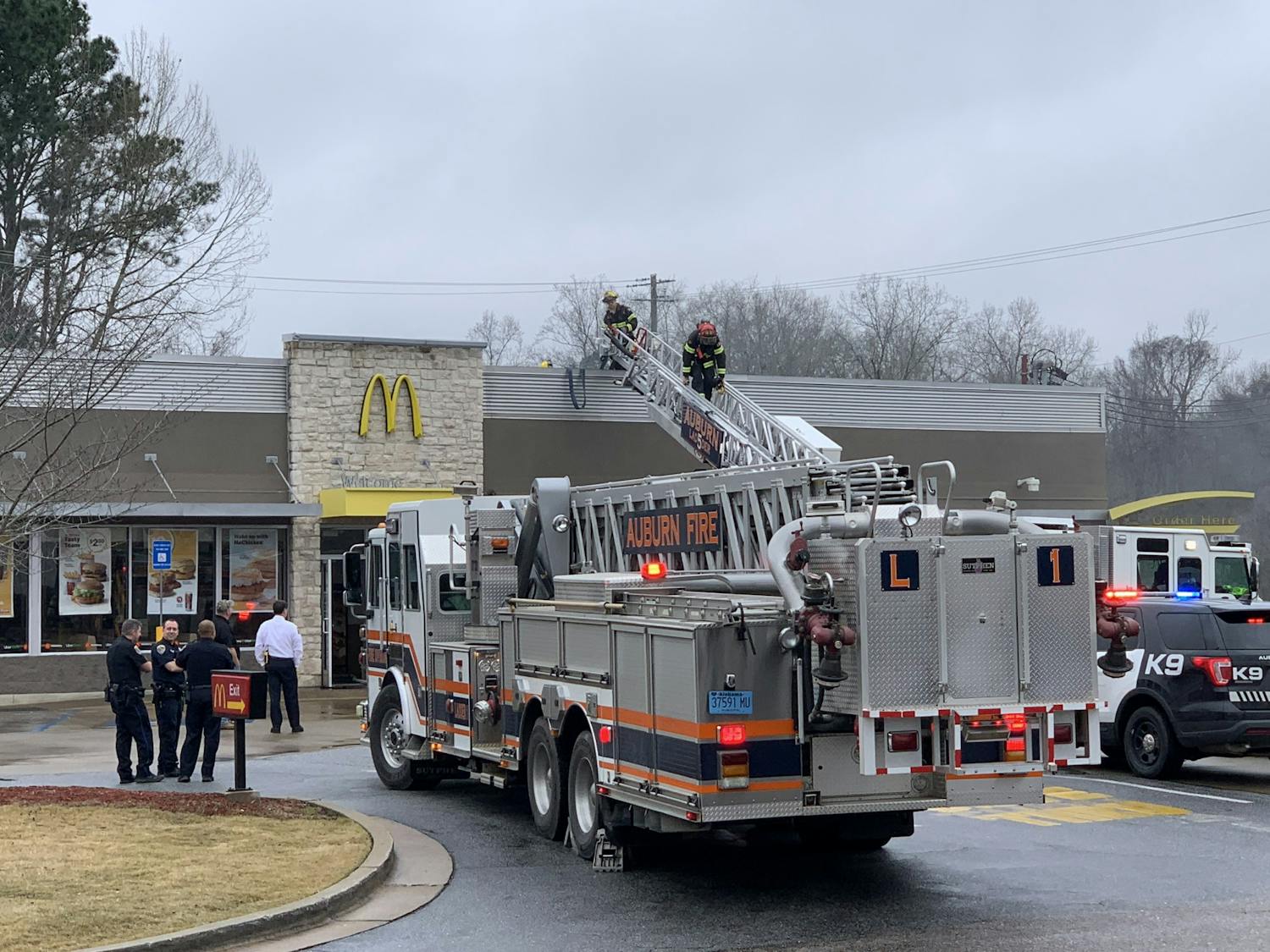 Firefighters respond to McDonald's on S. College street on February 5, 2020