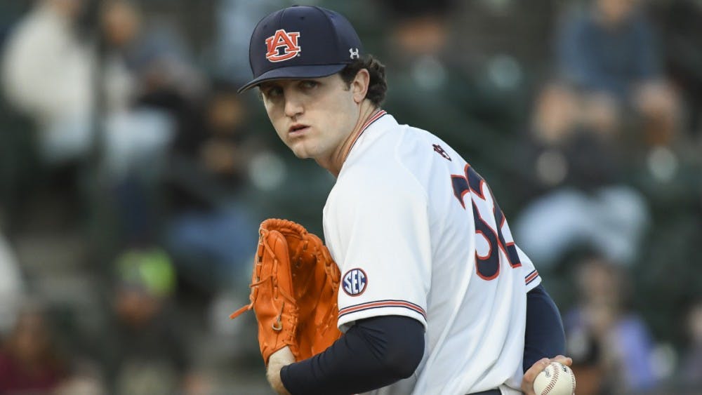 Casey Mize (32) Auburn baseball vs BYU on Friday, March 2, 2018, in Auburn, Ala. 
