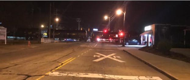 Train crossing intersection