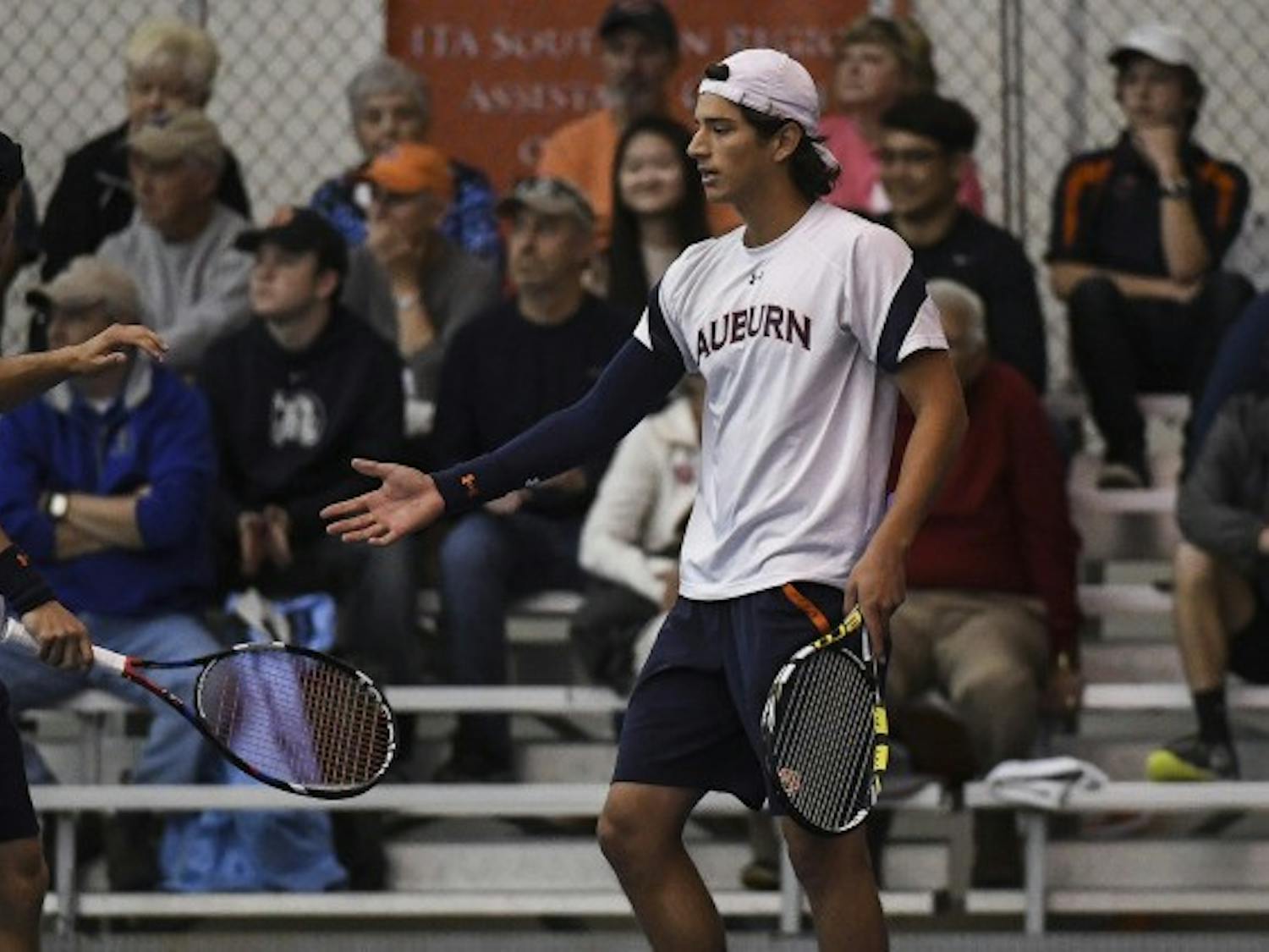 Max Hinnisdaels, Conner Huertas Auburn men's tennis vs Alabama on Saturday March 11, 2017 in Auburn, Ala.