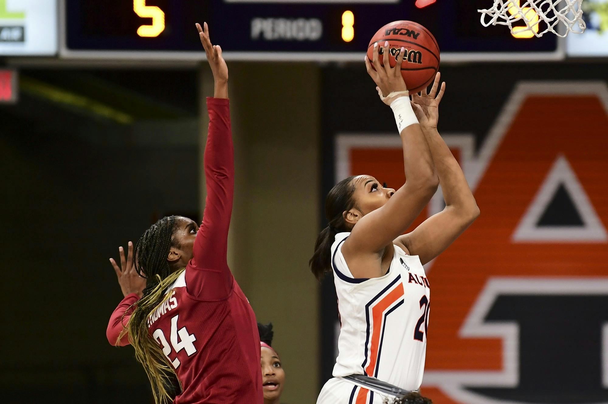 Unique Thompson and Taylah Thomas wbb aub vs ark SL1_8169 edited.JPG