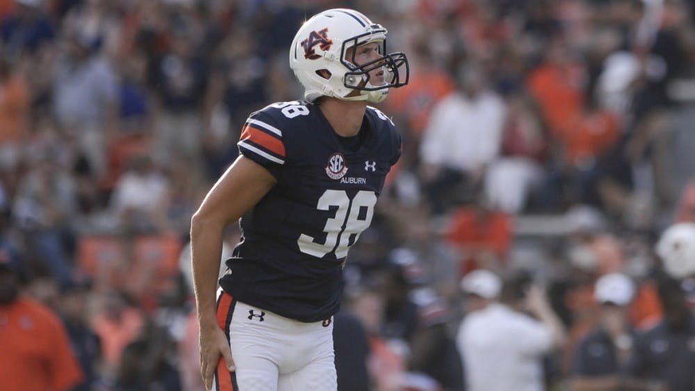Daniel Carlson (38) Auburn Football vs Mercer on Saturday, Sept. 16, 2017 in Auburn Ala. 