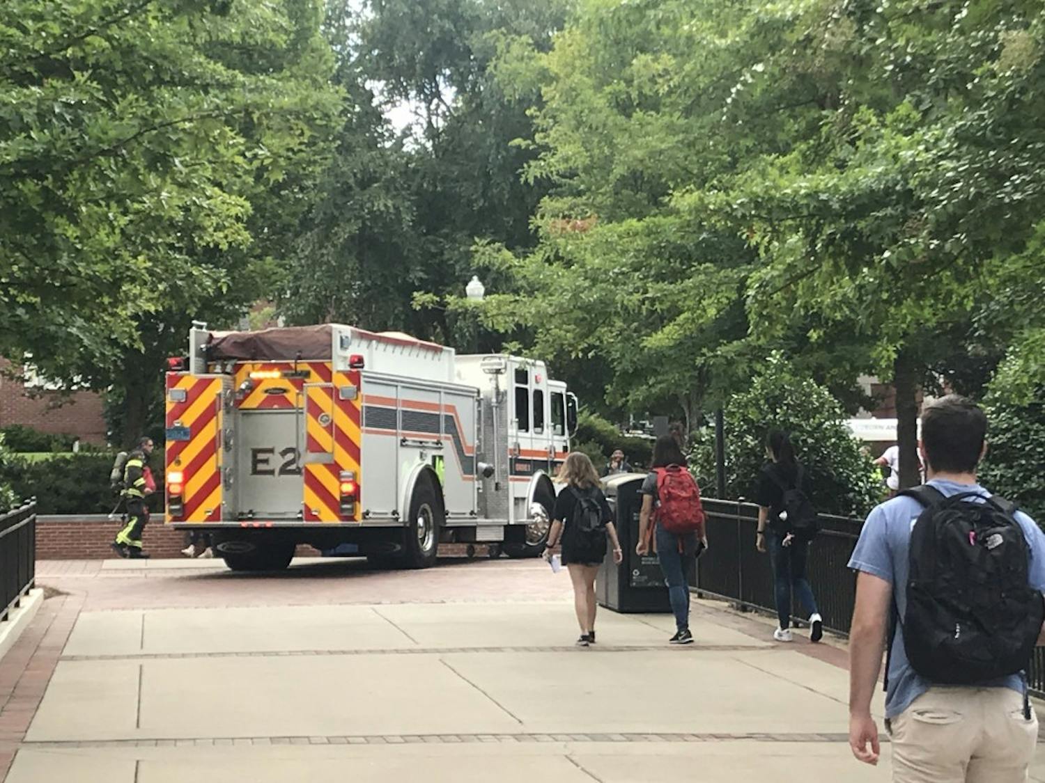 Fire truck at Student Center 8-19-19