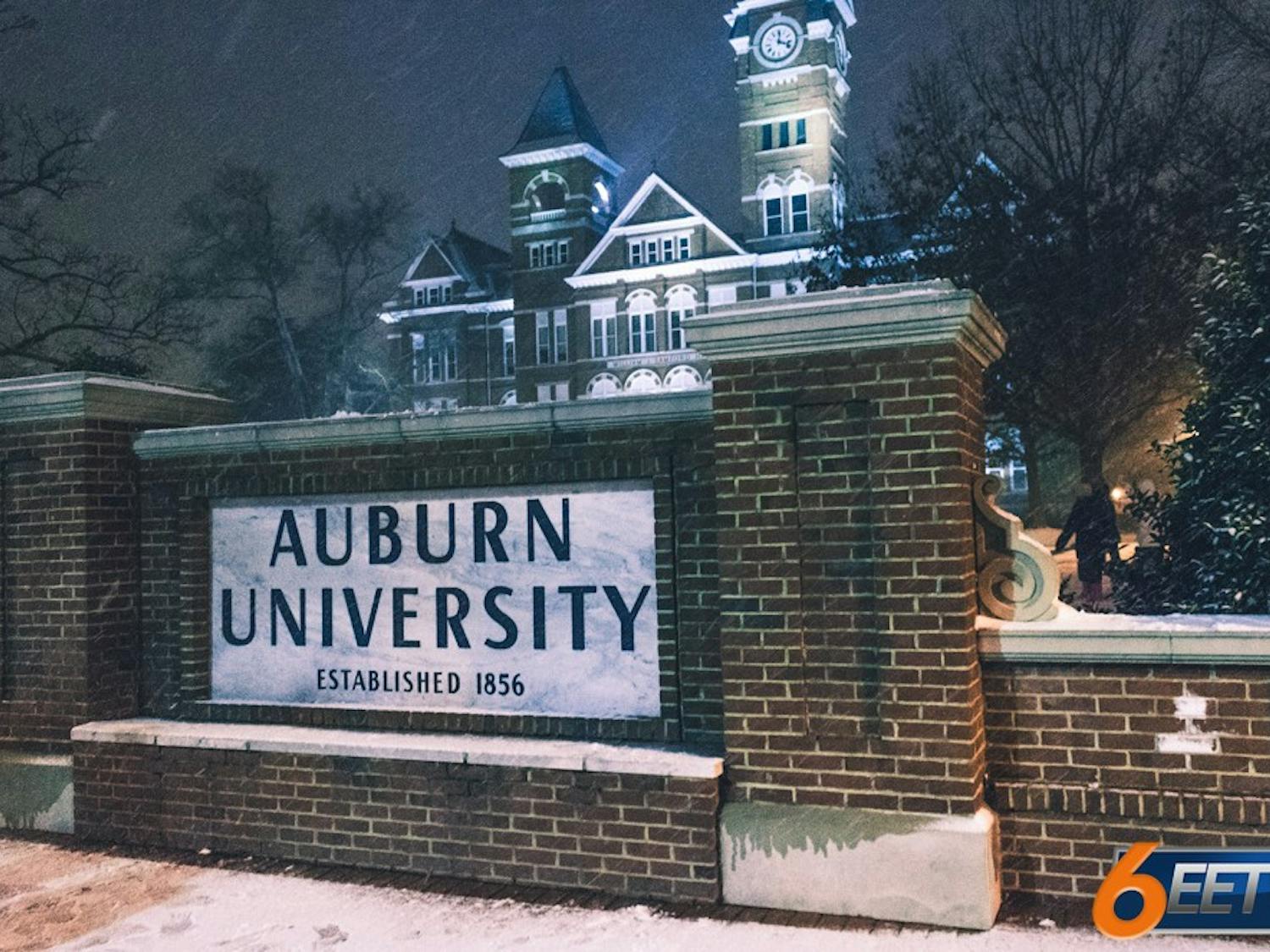 Snow in Auburn, January 16-17, 2018.