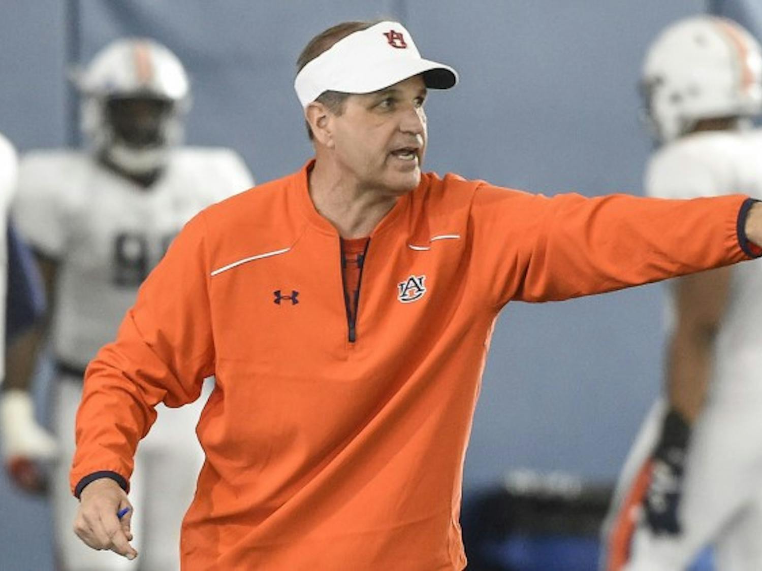 Kevin Steele Auburn spring football practice on Saturday, March 5, 2016 in Auburn, Ala.