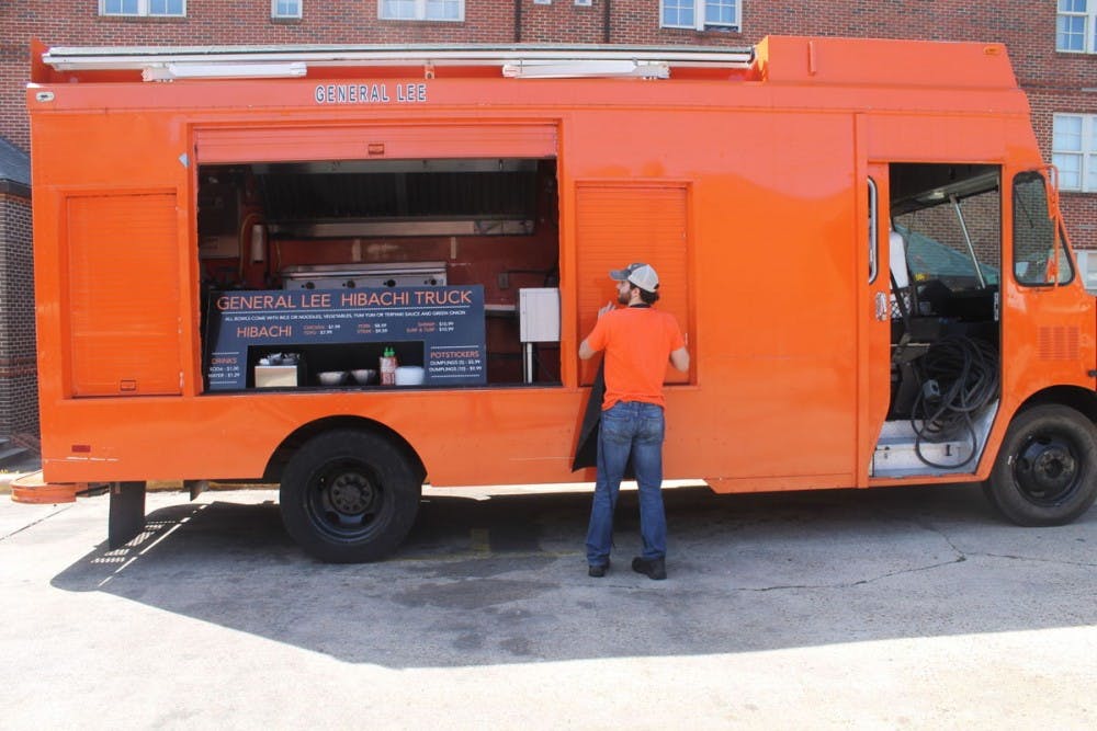 Hibachi food truck on campus.